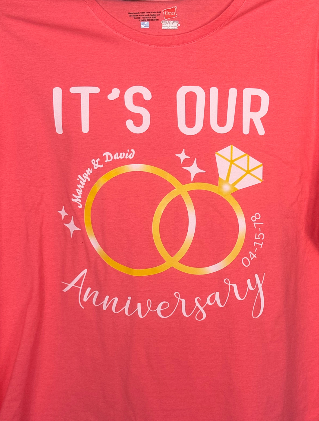 T-Shirt with It’s Our Anniversary Design