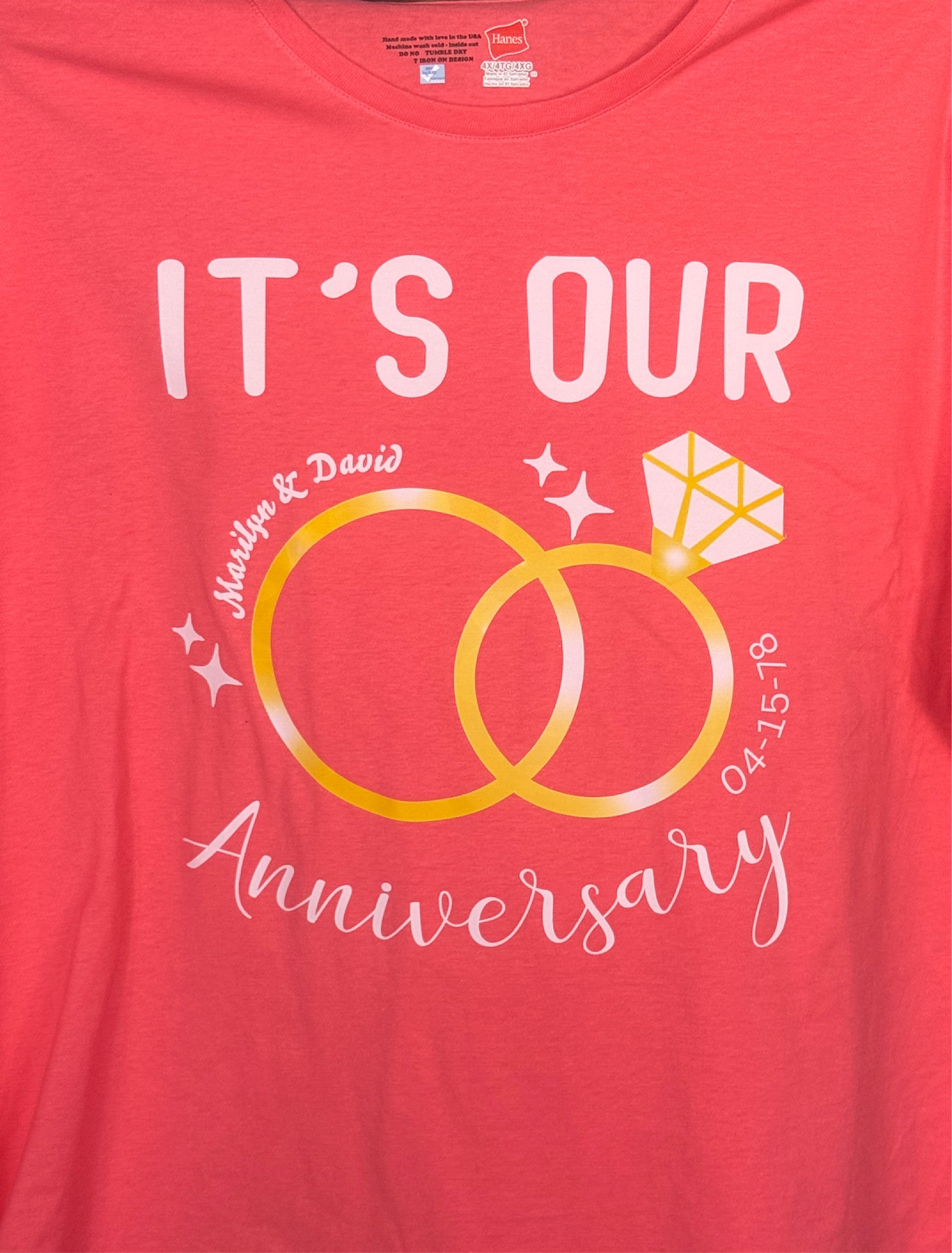 T-Shirt with It’s Our Anniversary Design