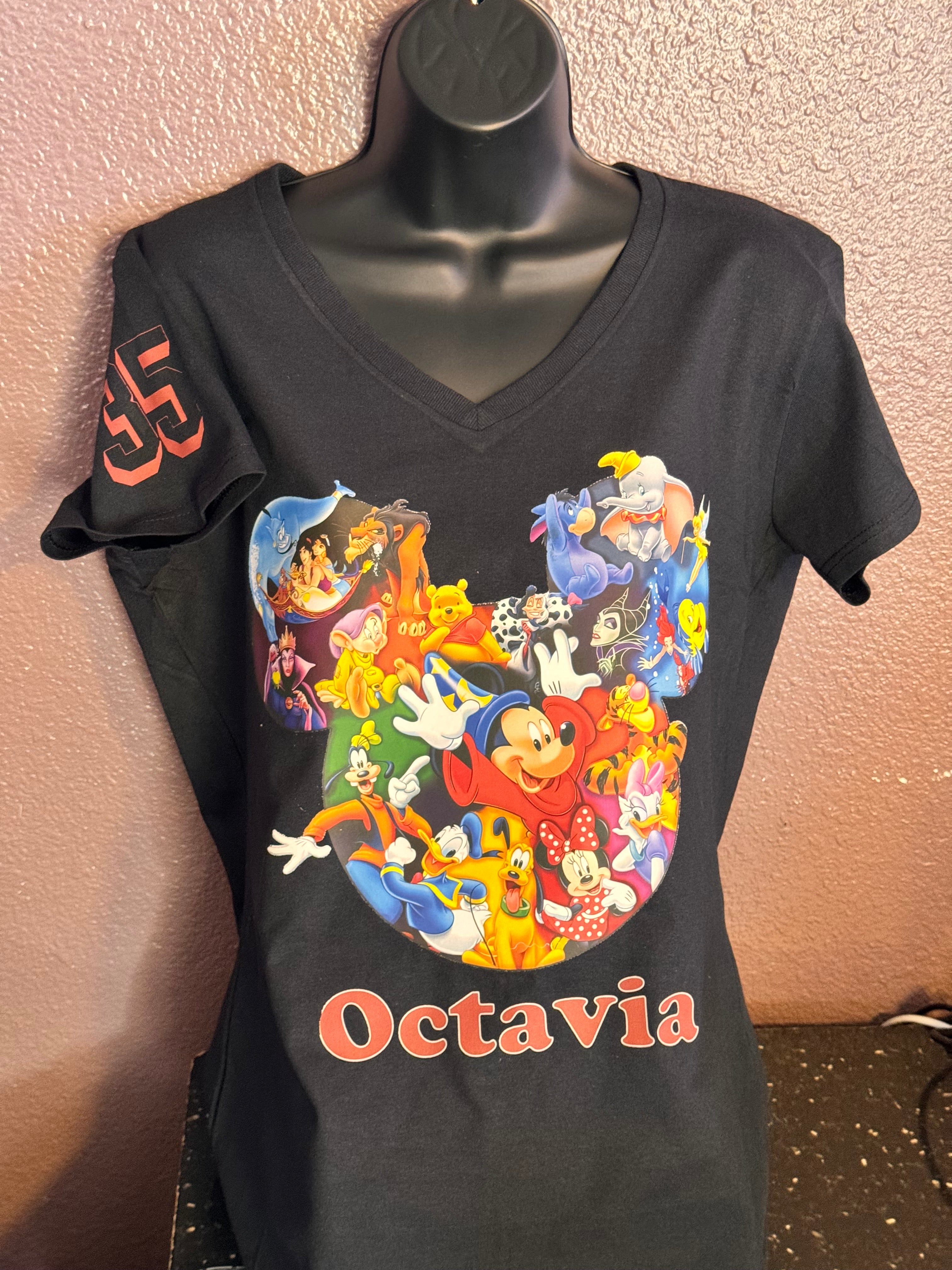 Custom Black Disney Silhouette T-Shirts