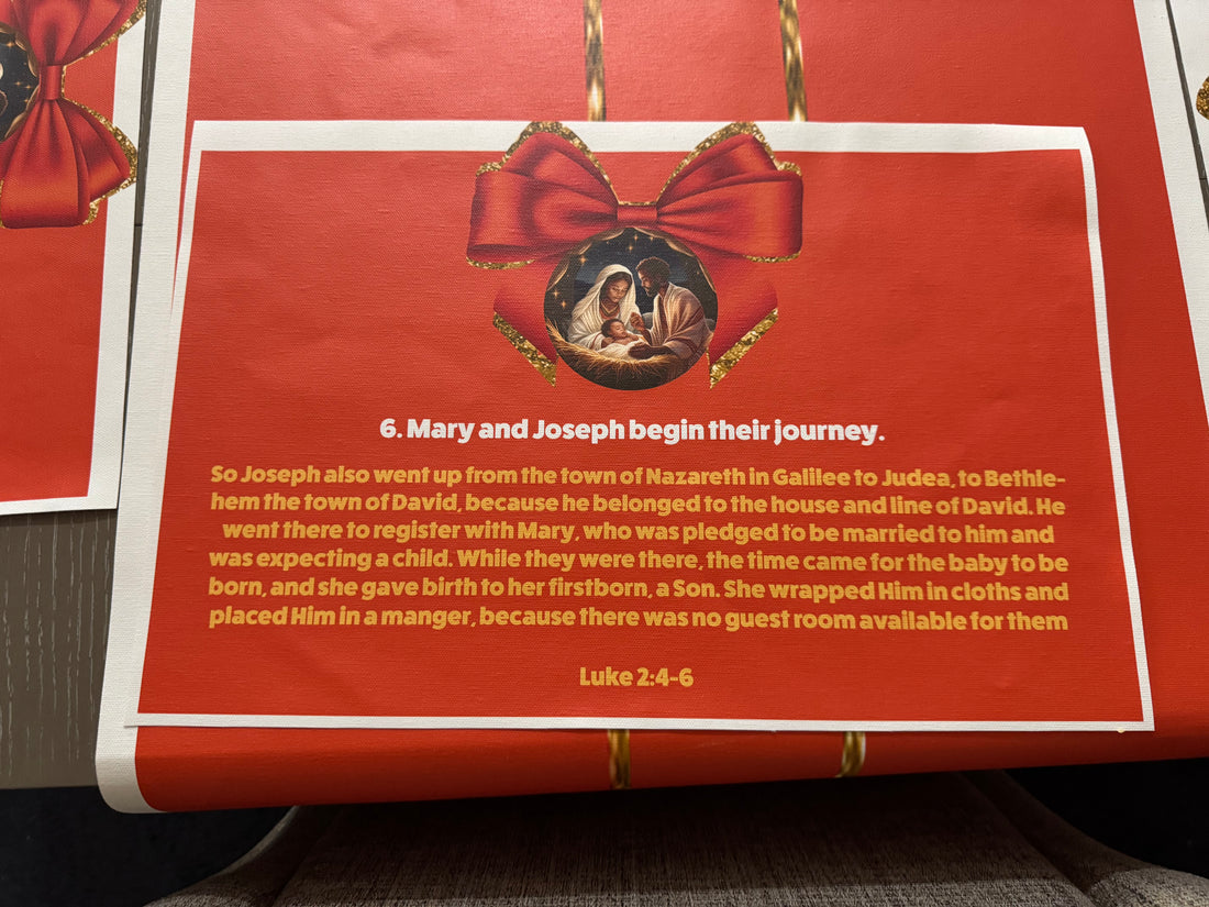 “Jesus Is the Reason for the Season” Premium Canvas Table Runner & Story Placemat Set