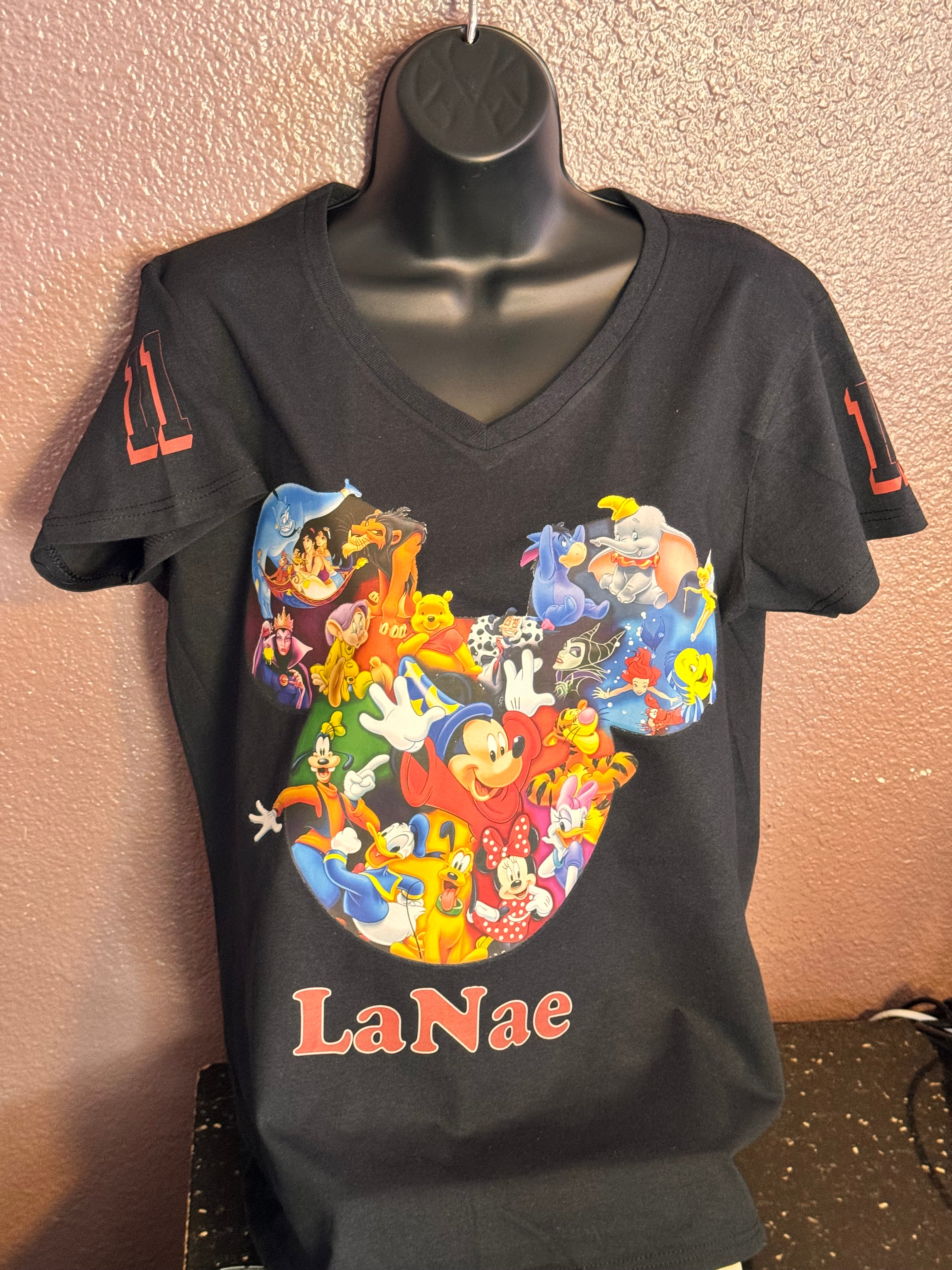 Custom Black Disney Silhouette T-Shirts