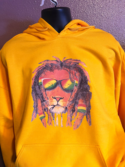 Hoodie with Rasta Lion Design