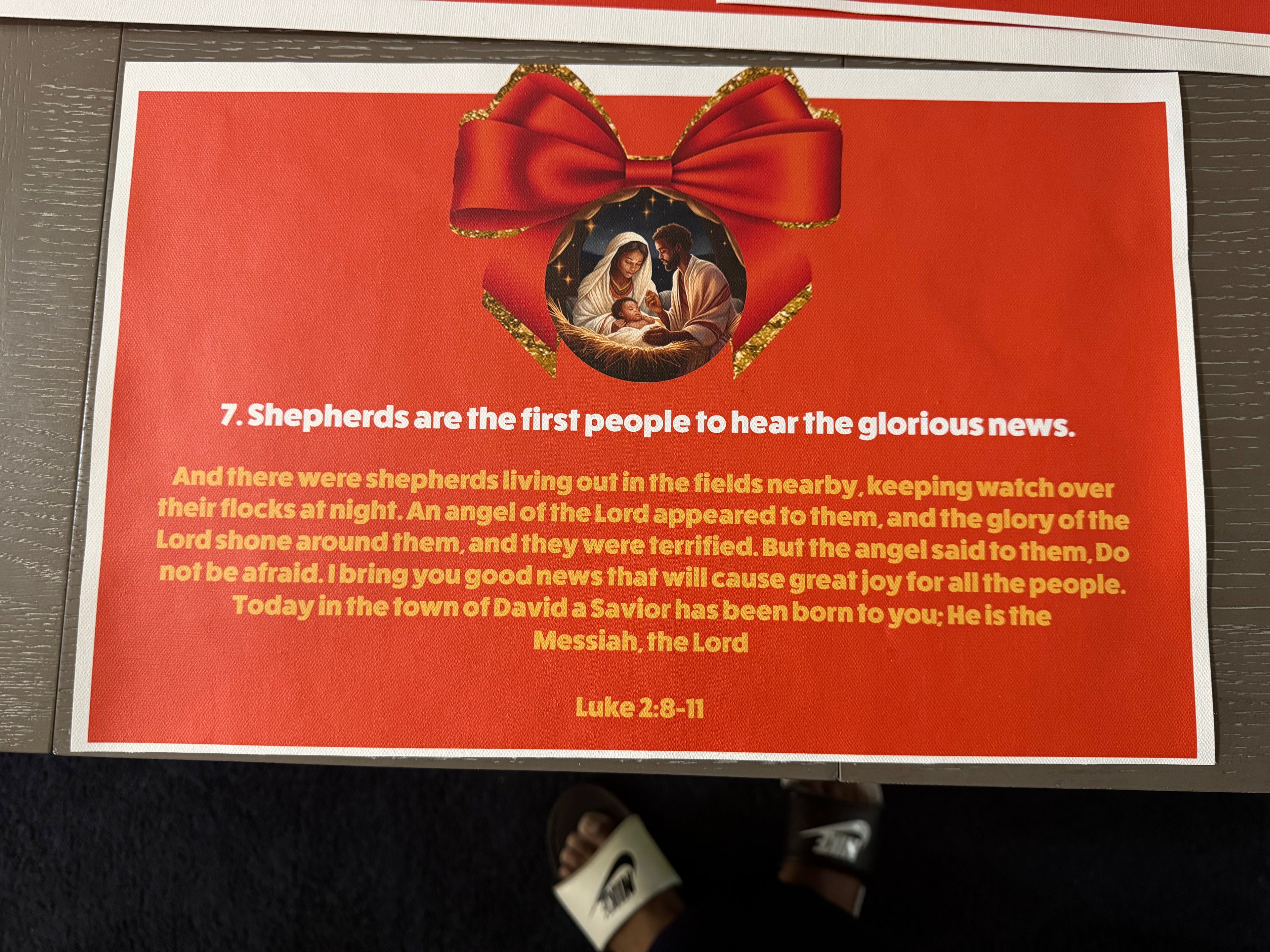 “Jesus Is the Reason for the Season” Premium Canvas Table Runner &amp; Story Placemat Set