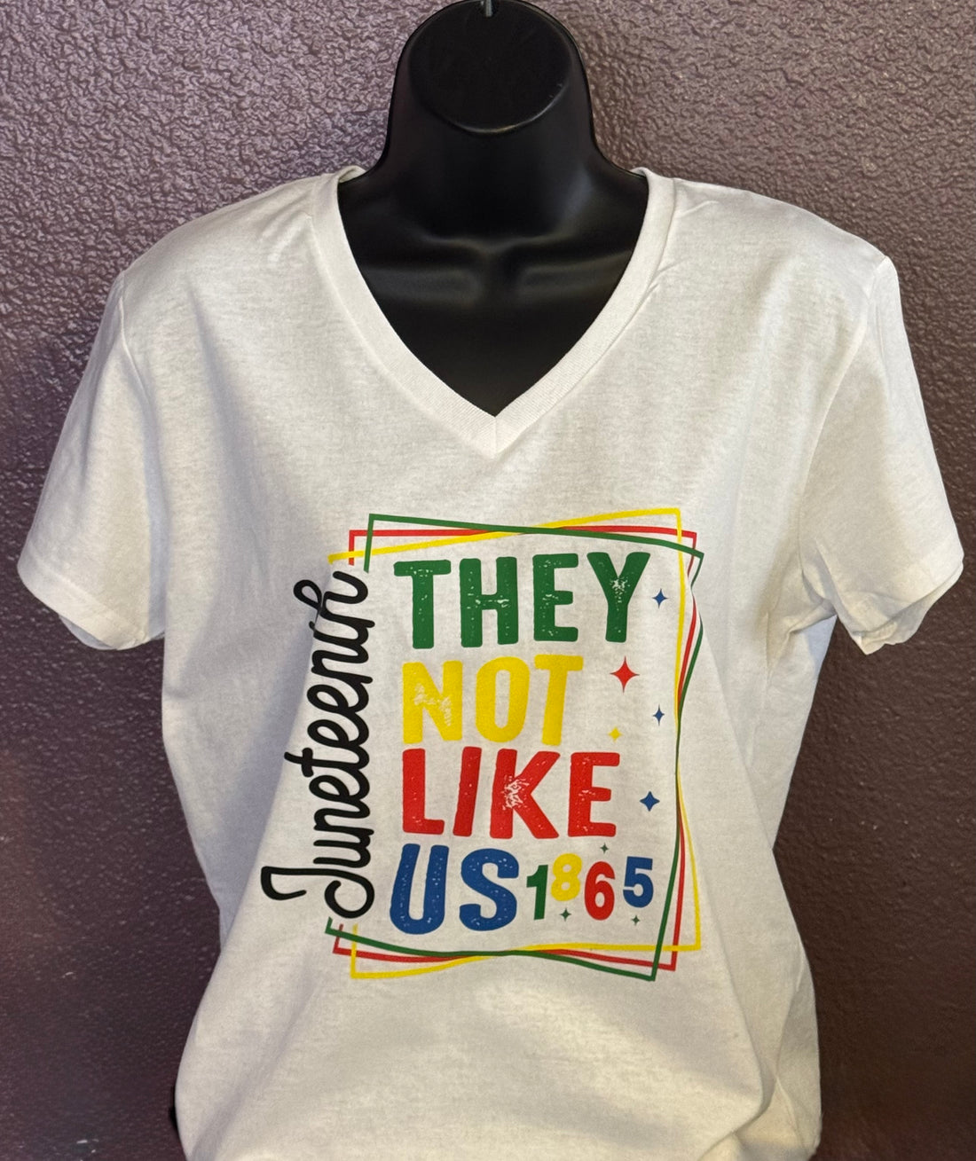 They Not Like Us” Juneteenth 1865 V-Neck Tee
