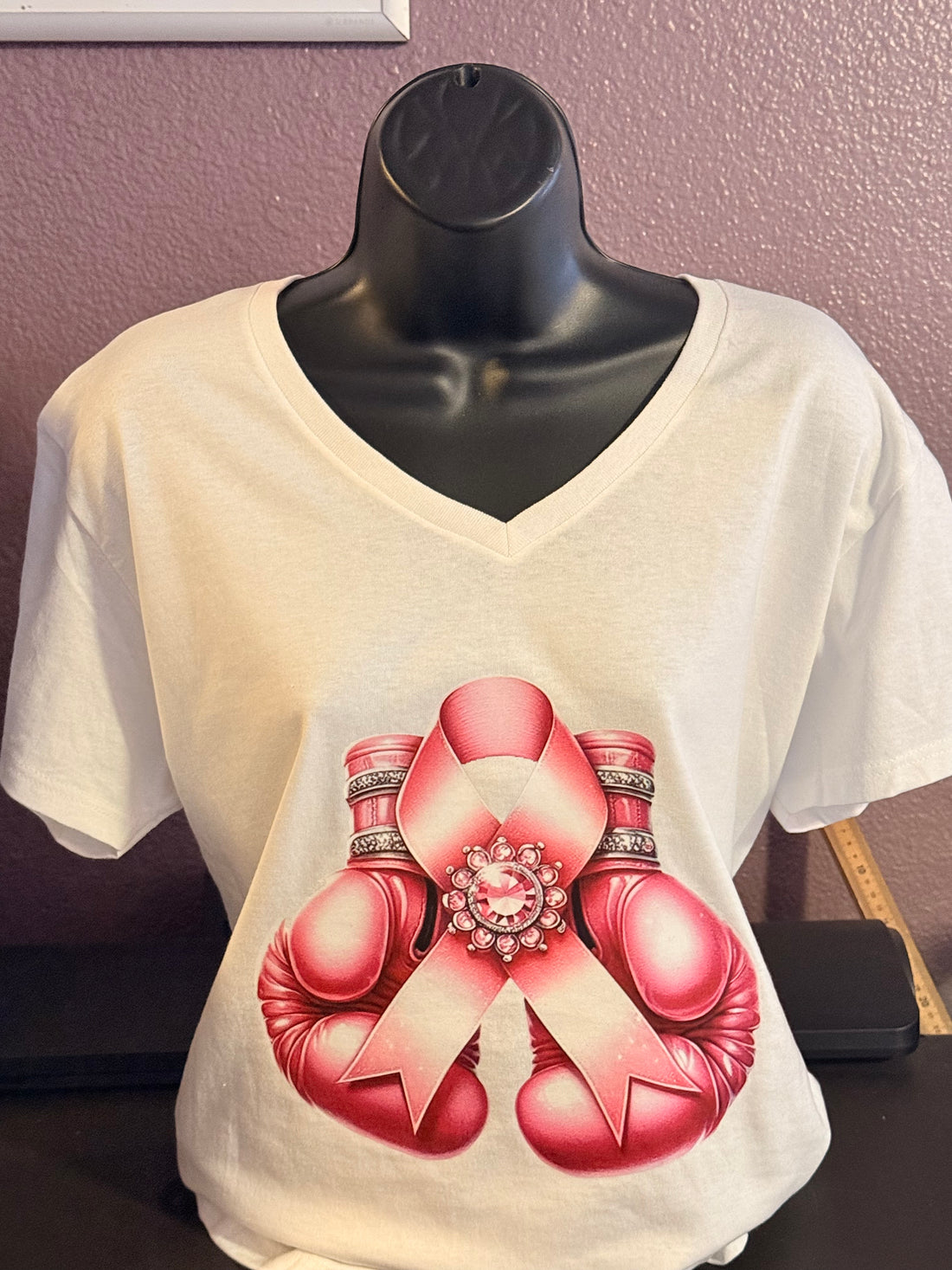 Pink Gloves V-Neck Tee