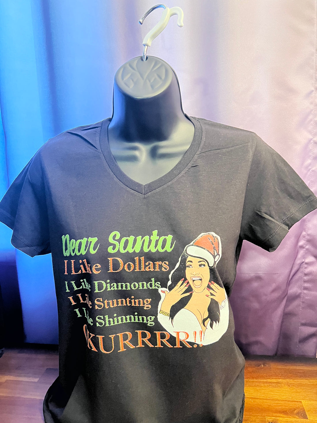 T-Shirt with Cardi B Dear Santa Design