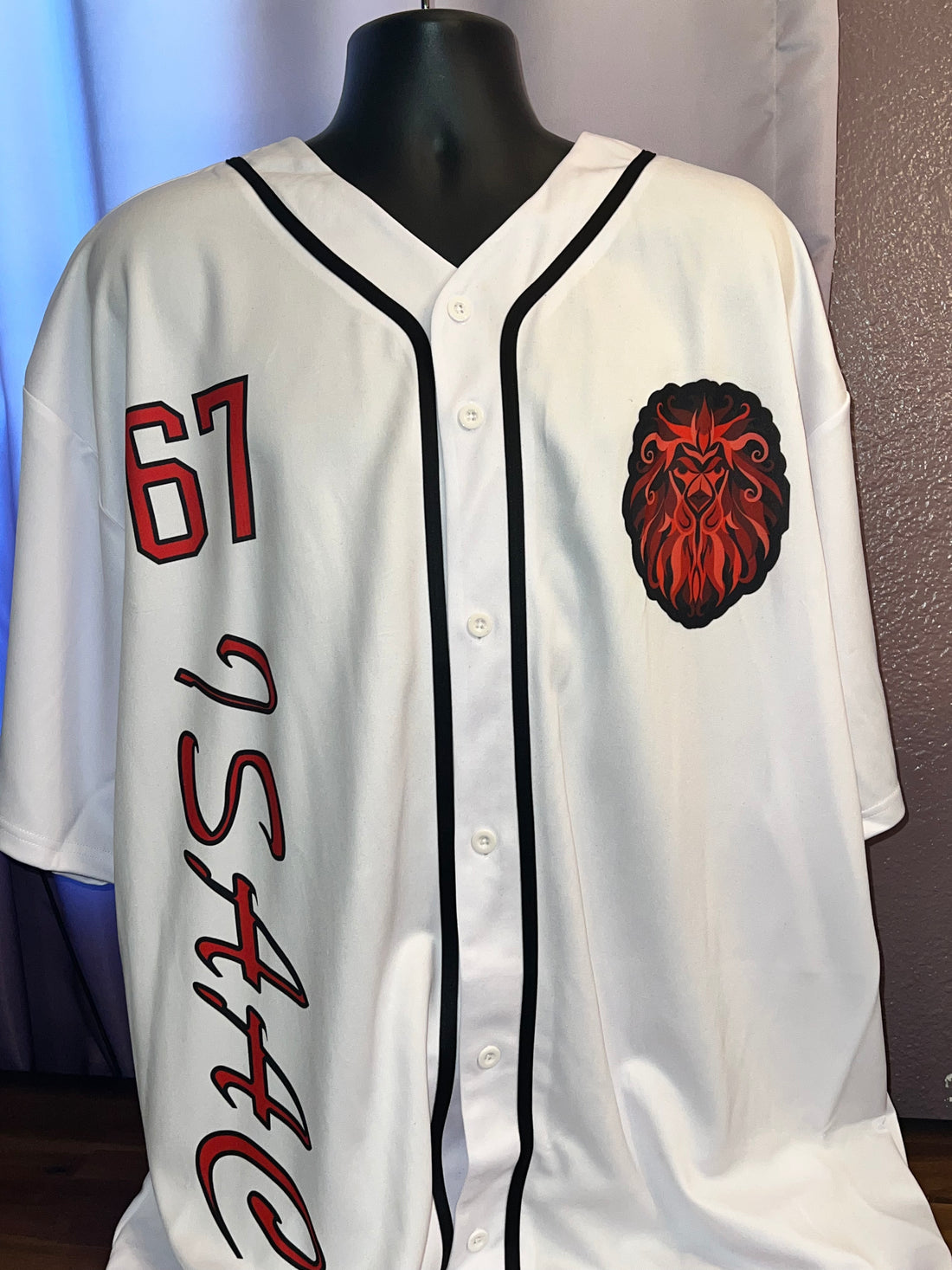 Baseball Button Down Jersey with Custom Zodiac Sign Design