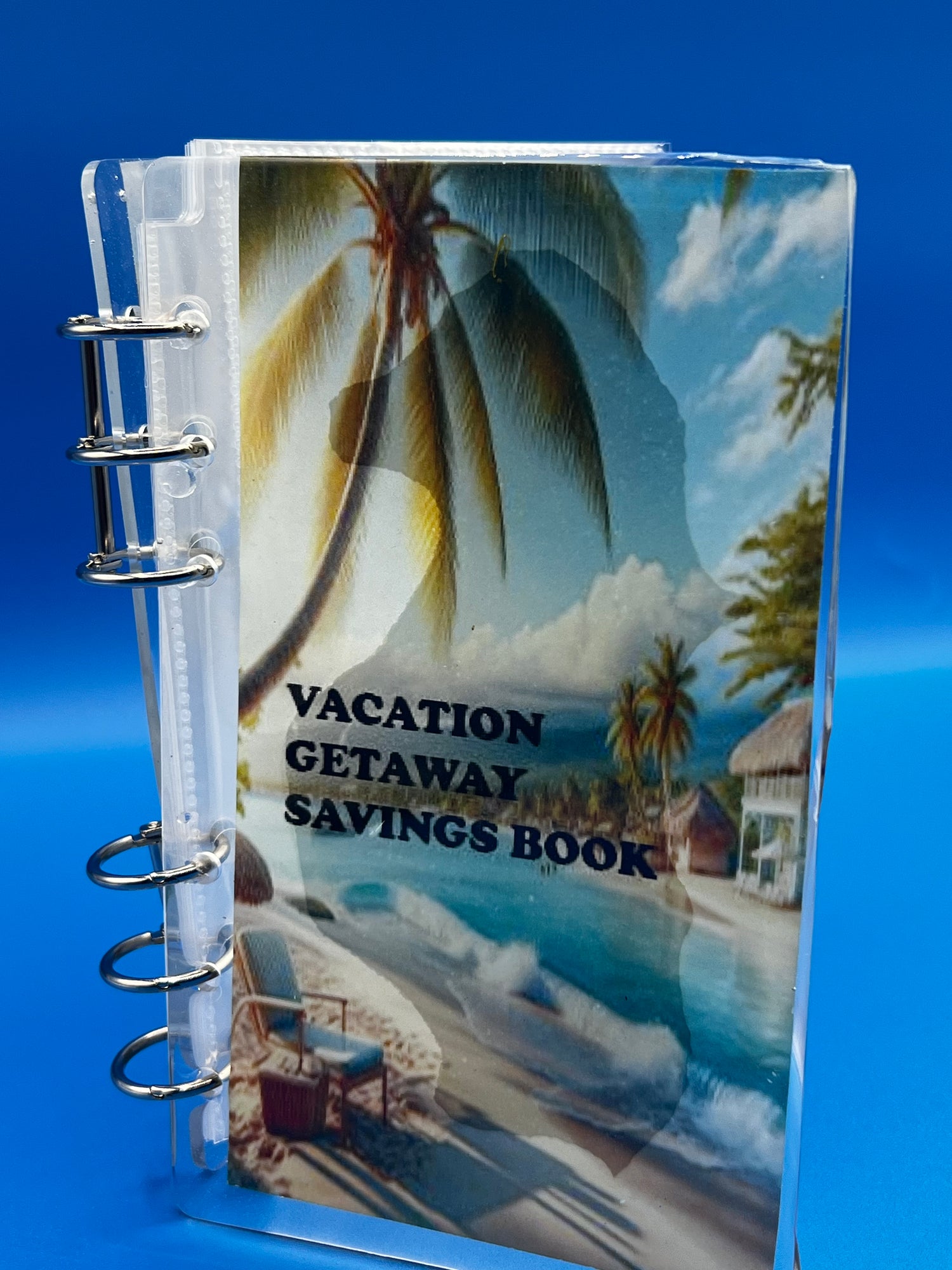 Vacation Savings Notebook with plastic pocket inserts