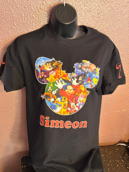 Custom Black Disney Silhouette T-Shirts