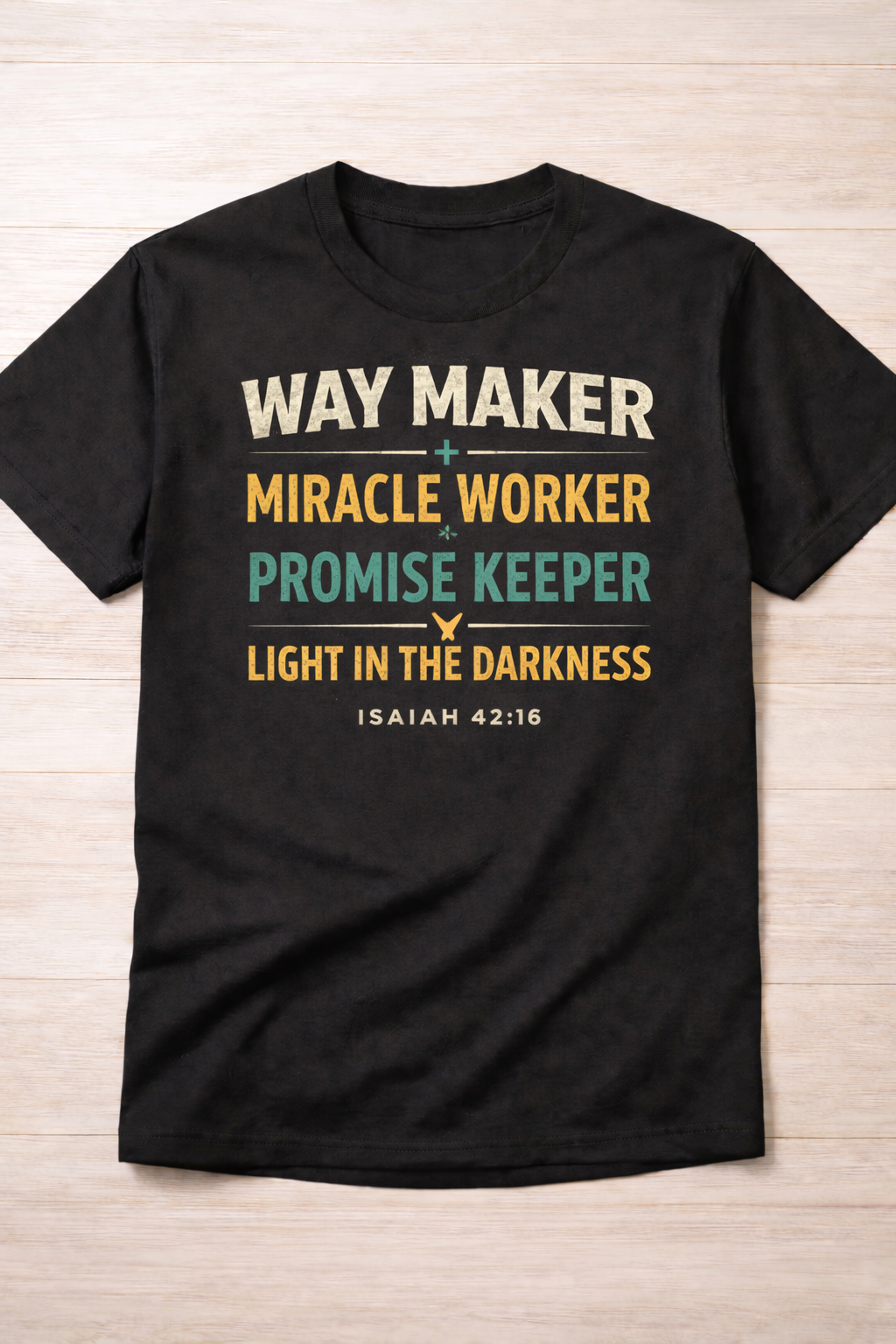 🌟 Way Maker – Christian T-Shirt (Isaiah 42:16)