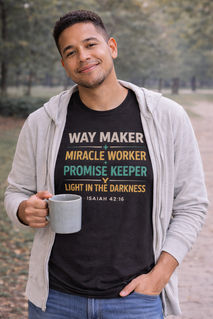 🌟 Way Maker – Christian T-Shirt (Isaiah 42:16)