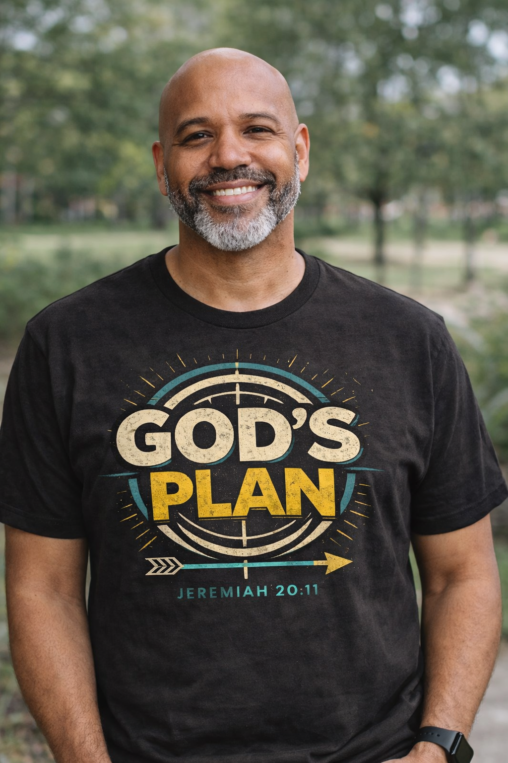 🎯 God’s Plan – Christian Scripture T-Shirt (Jeremiah 20:11)