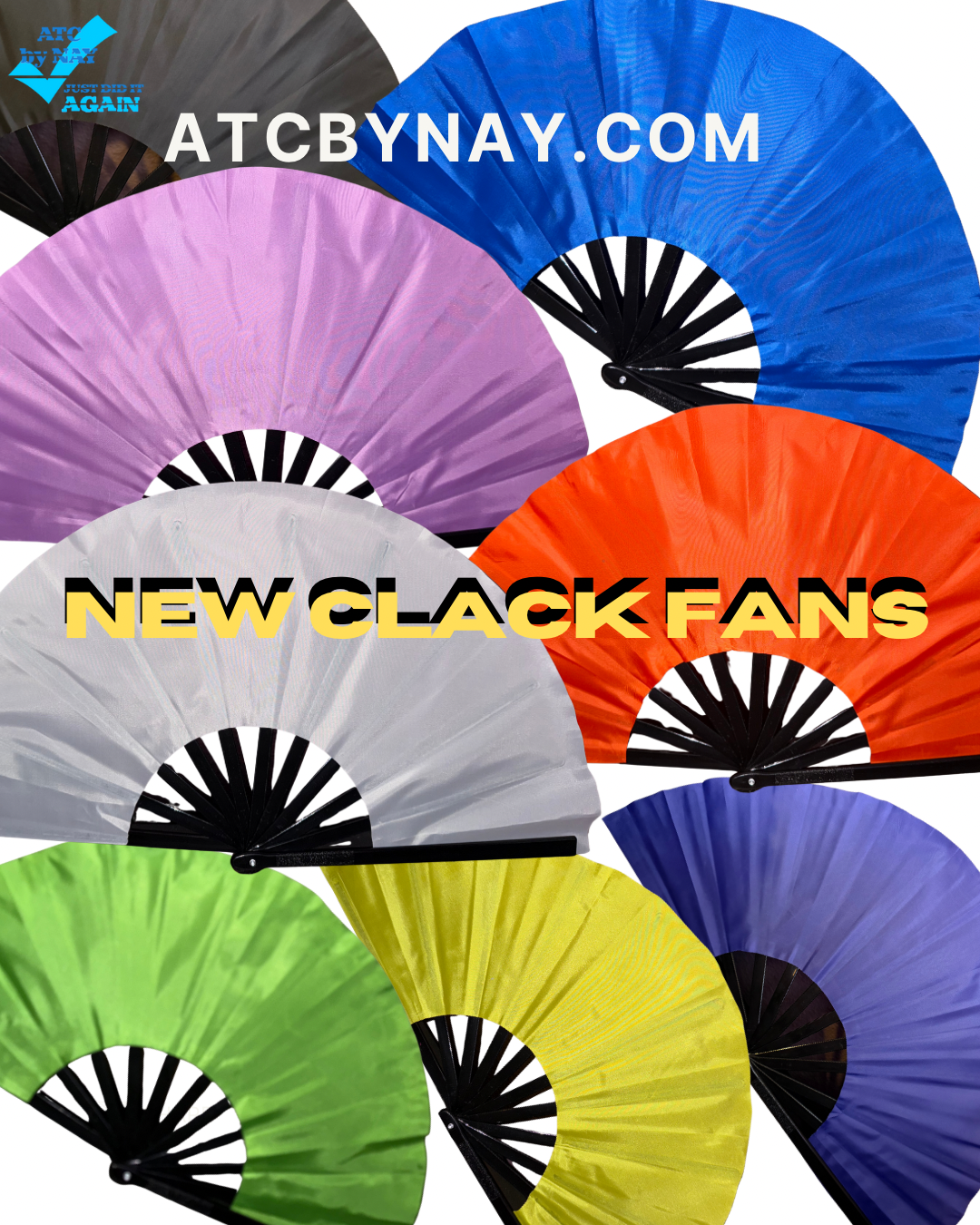 13 inch Clack fan Solid Colors