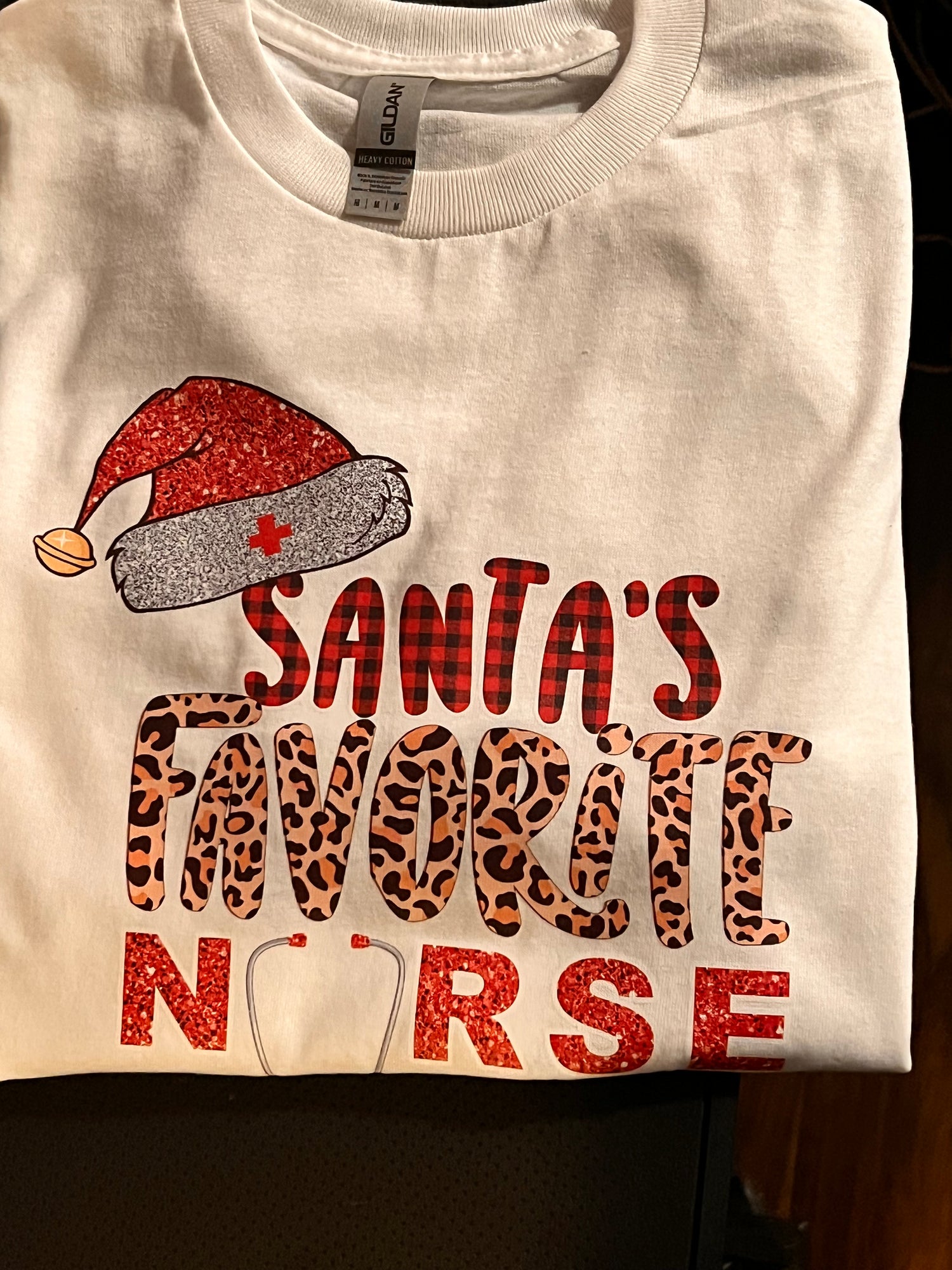 T-Shirt with Santa’s Favorite Nurse Design