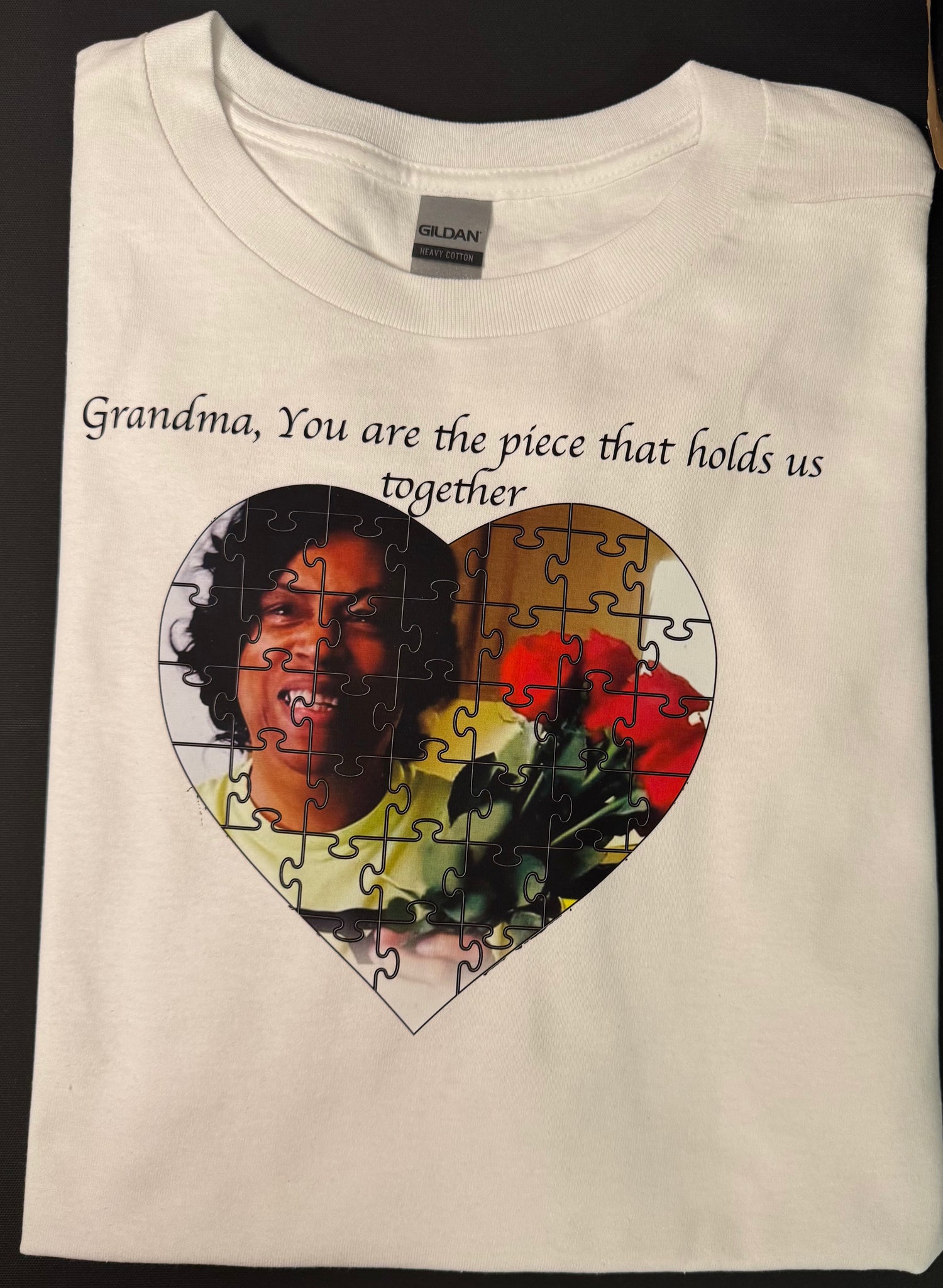 Custom T-Shirt With “Mom You’re The Piece That Holds us together” Design