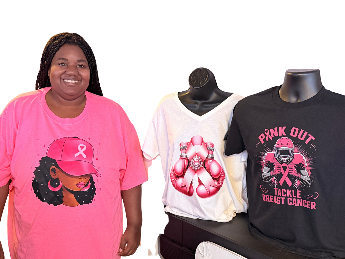 Breast Cancer Awareness T-Shirt – Pink Ribbon Afro Diva