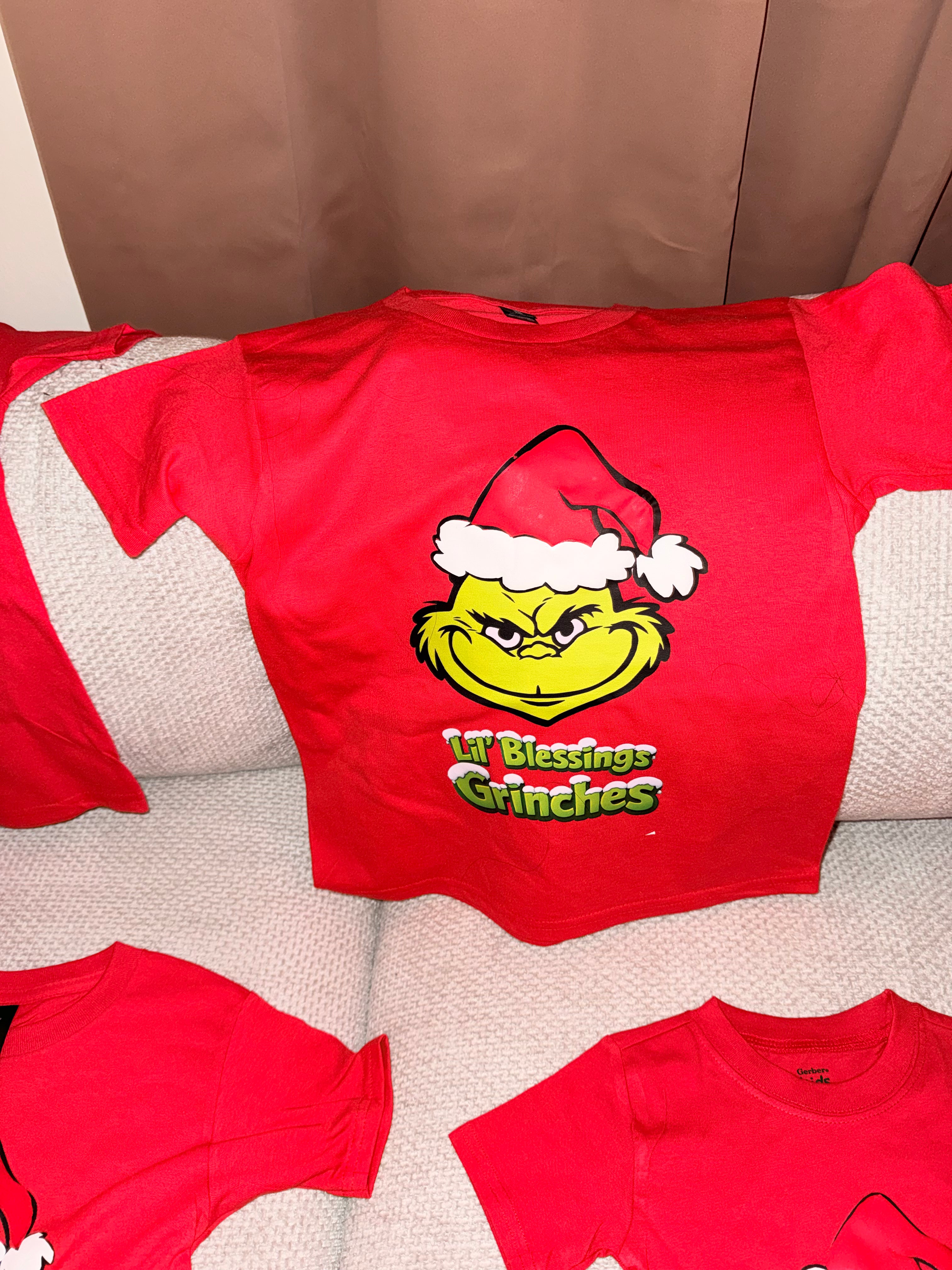 T-Shirt with 3D Puff Vinyl Grinch Design For Kids