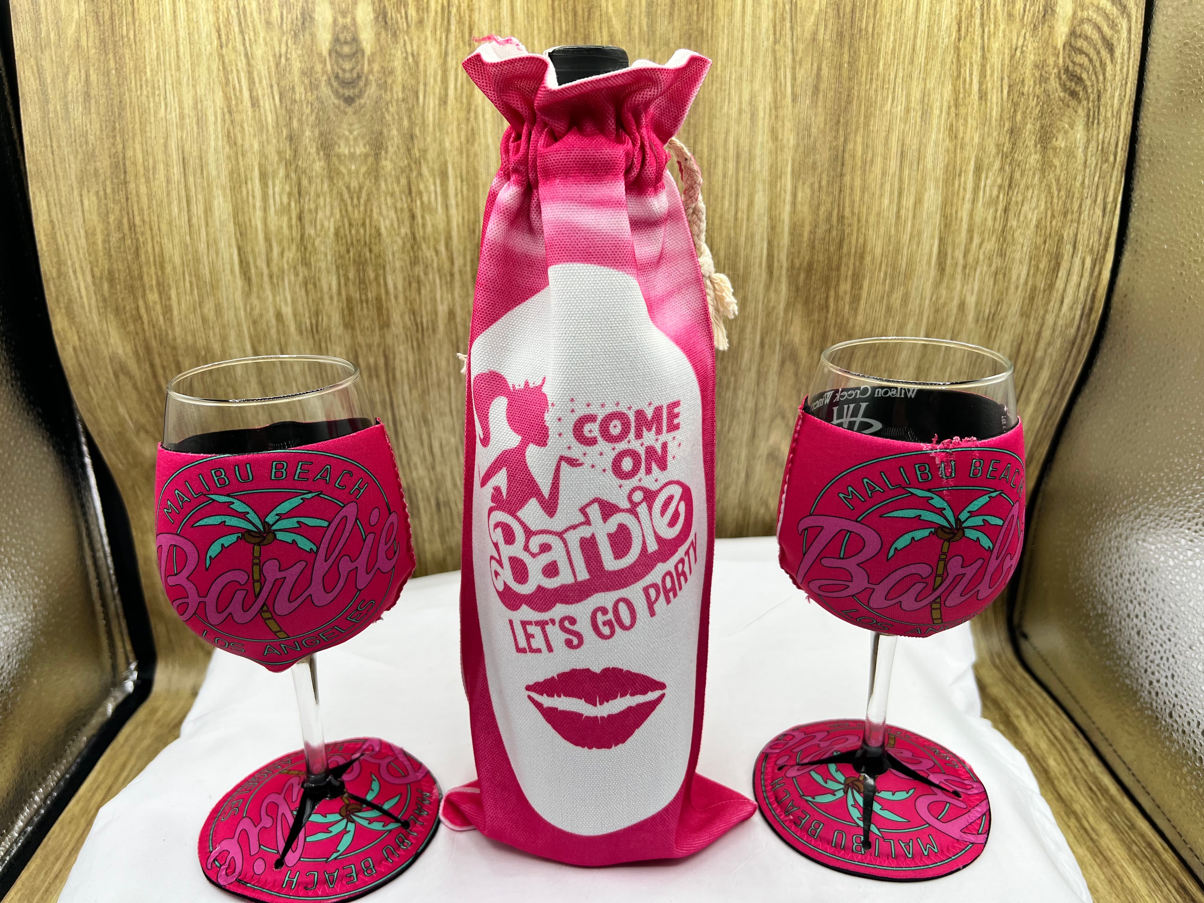 Barbie Wine Glass Sleeves and Base Covers