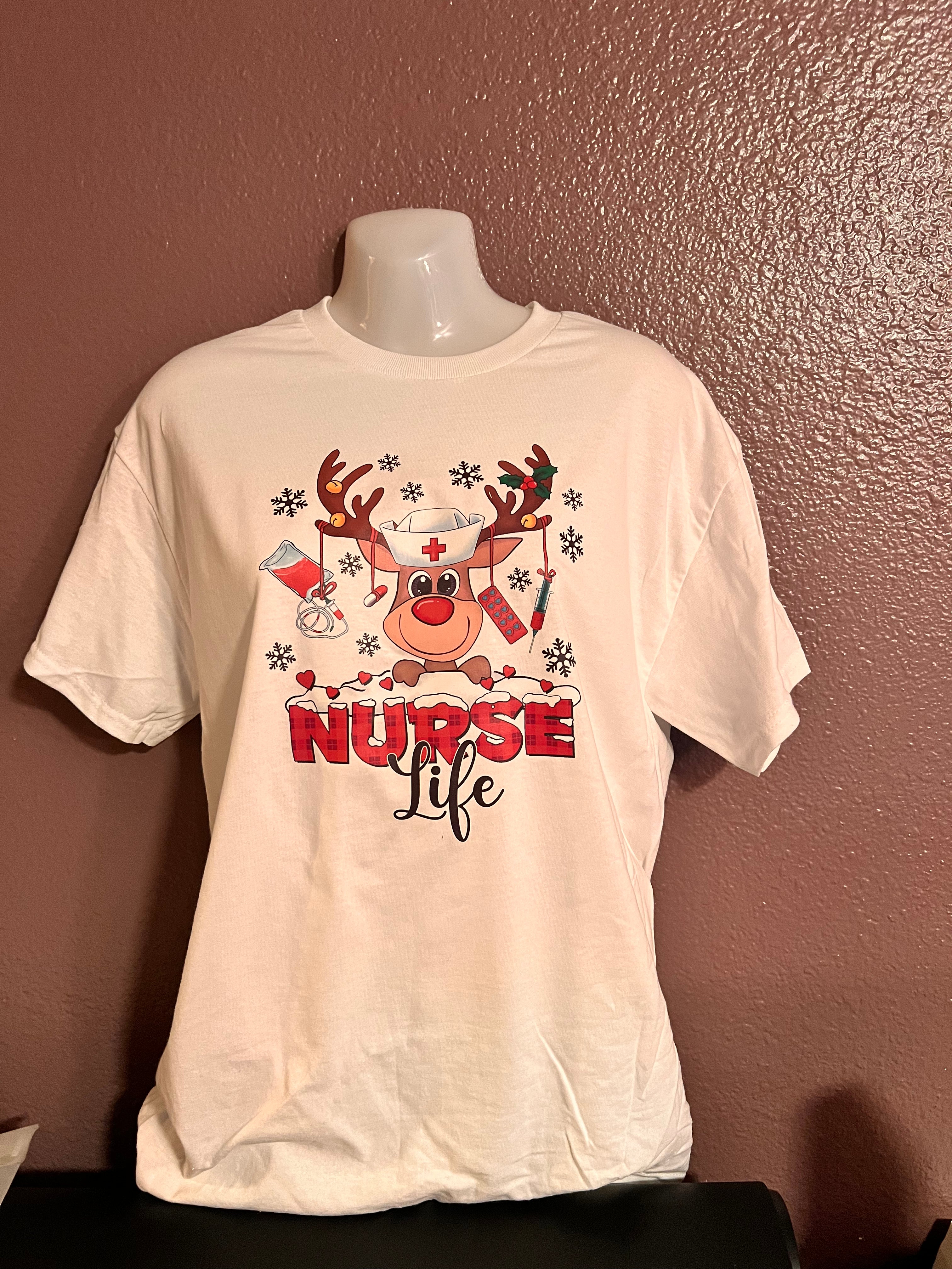T-Shirt with Nurse Life Design