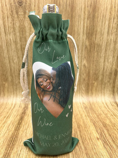 Wine Bottle Customized Gift Bag with Drawstring