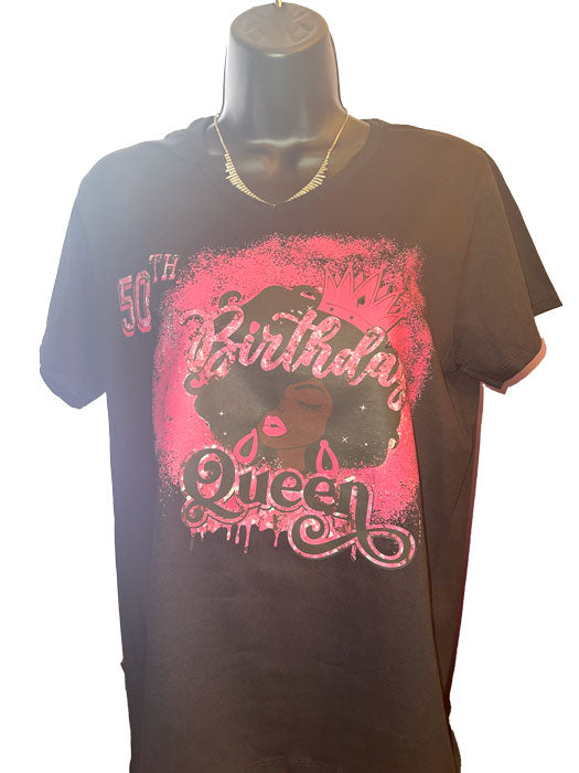 T-Shirt with 50th Birthday Queen Design