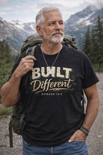Built Different Christian T-Shirt – Romans 12:2 Faith Statement Tee
