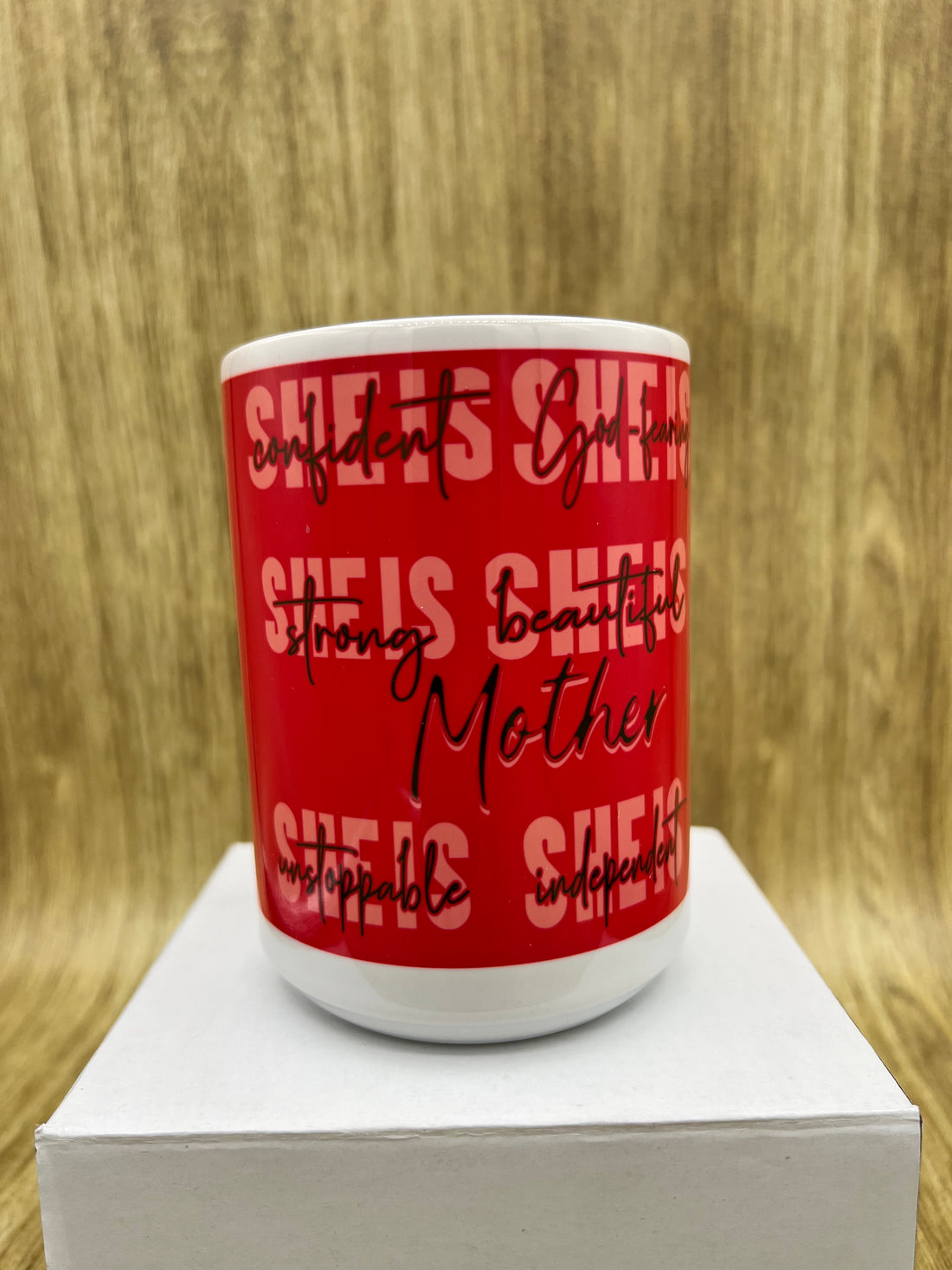 Mug with "She Is” Graphic