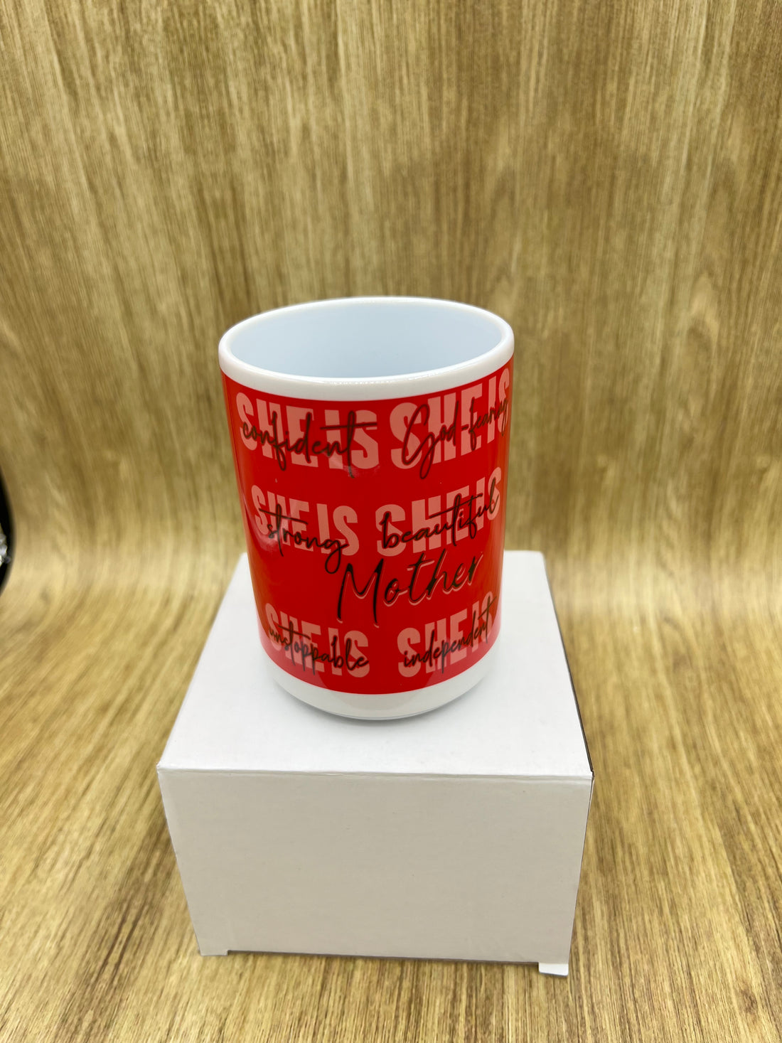 Mug with "She Is” Graphic