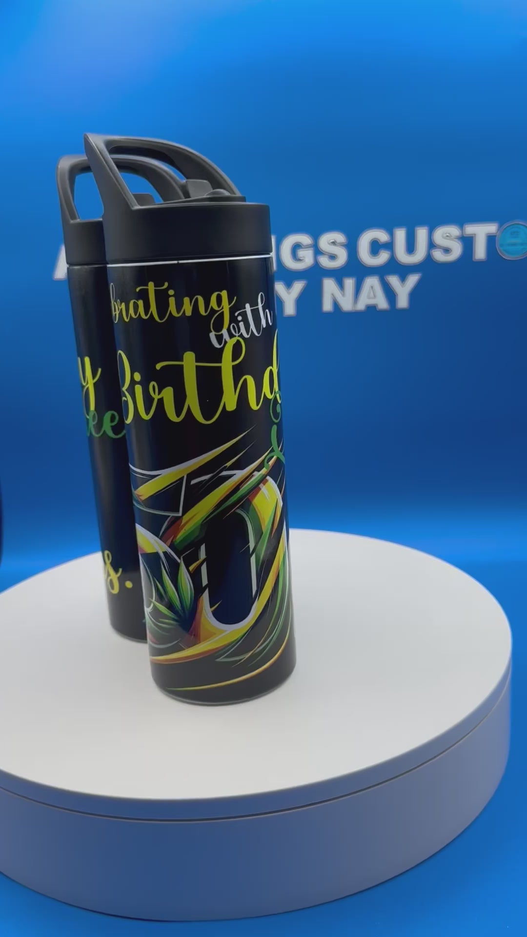 20 oz. Tumbler with “Celebrating with Birthday Queen” Graphic Design