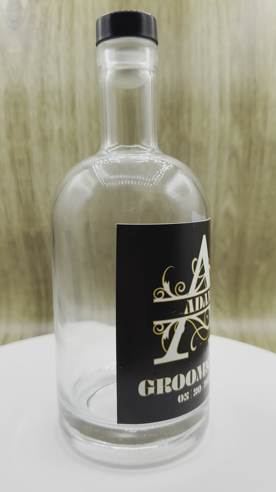 Custom Vinyl Bottle Stickers with Groomsman Design