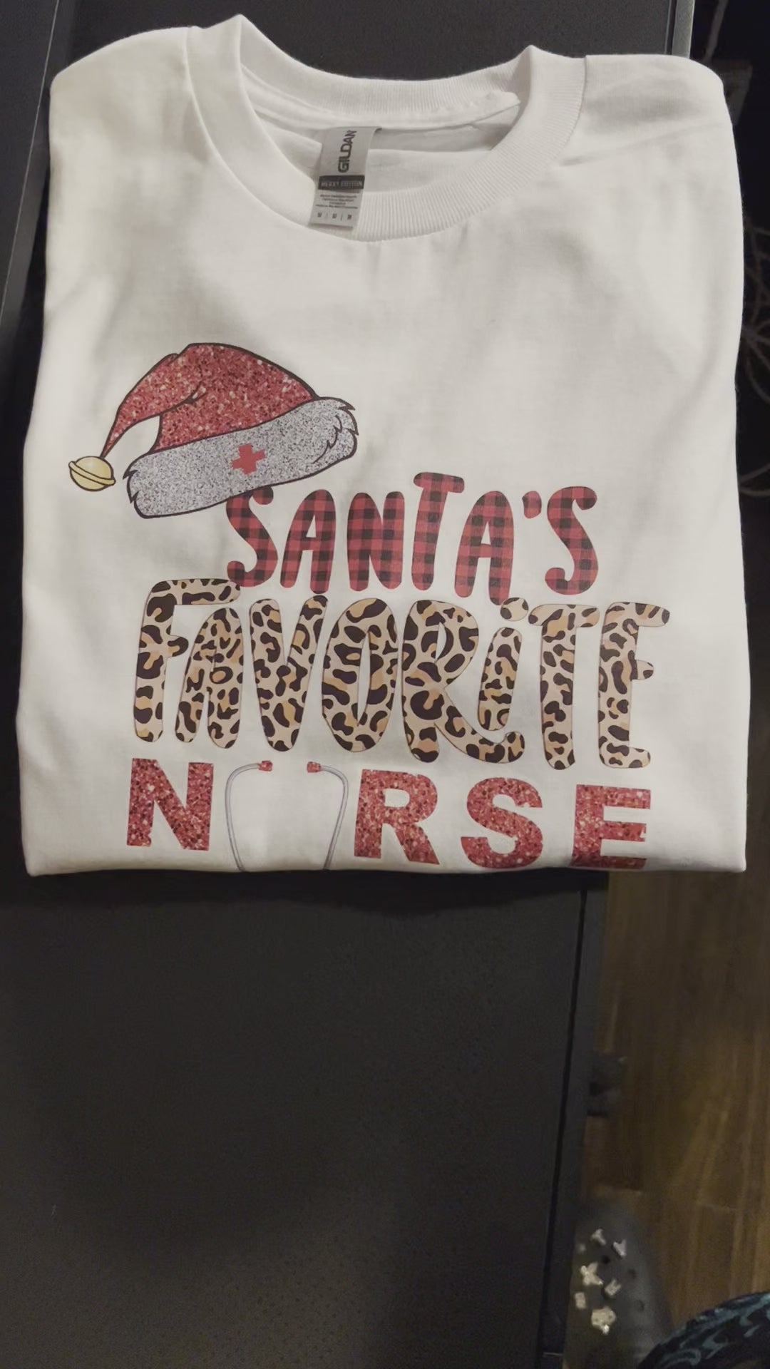 T-Shirt with Santa’s Favorite Nurse Design