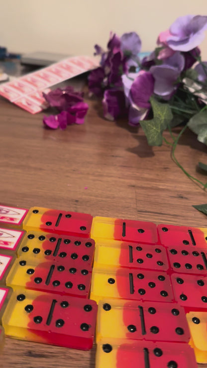 Kansas City Chiefs Custom Resin Domino Set – Handmade Sports Game Night Dominoes (28-Piece Set)