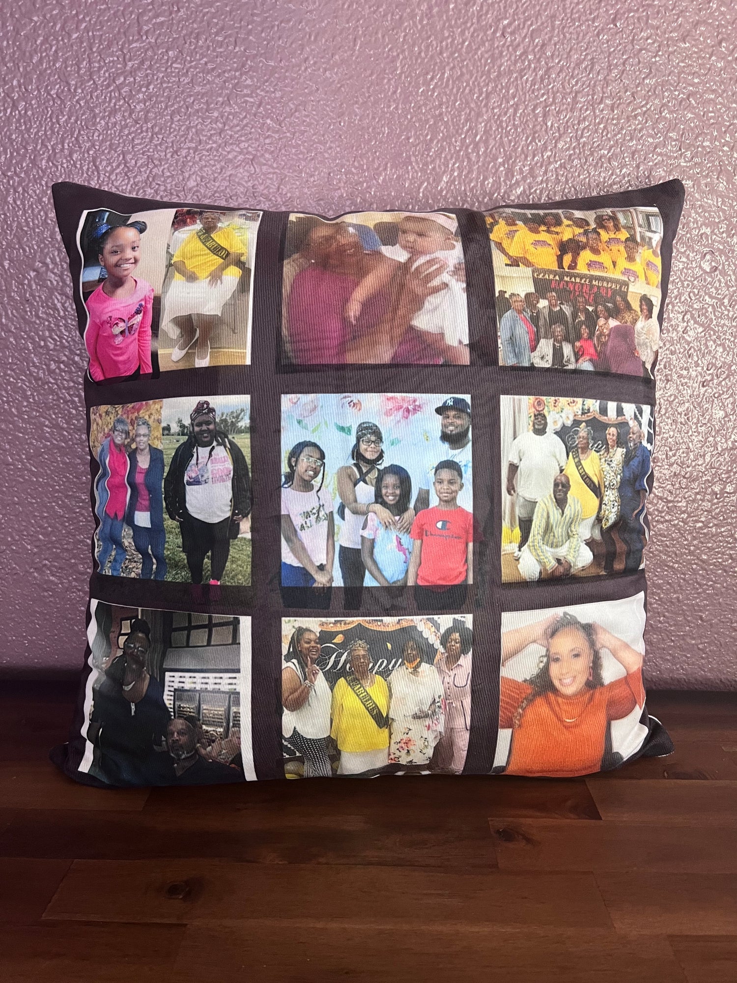 Nine Panel Photo Throw Pillow