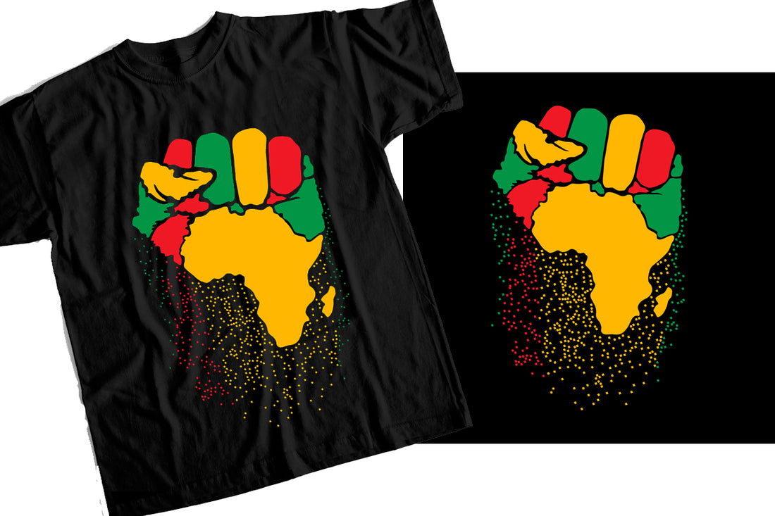 T-Shirt with Africa Country Fist Design