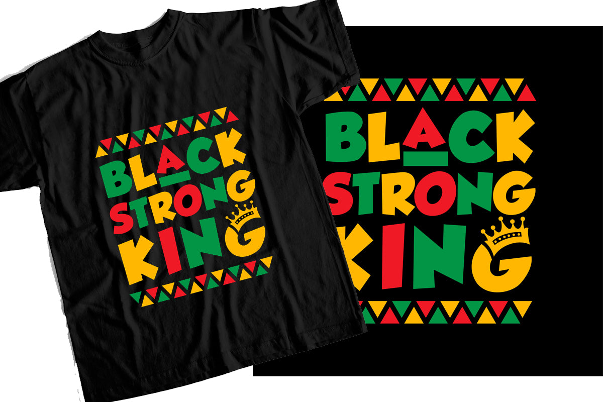 T-Shirt with Black Strong King Graphic Design
