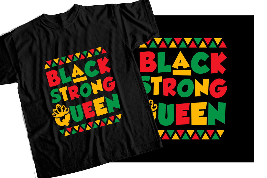 T-Shirt with Black Strong Queen Graphic Design.