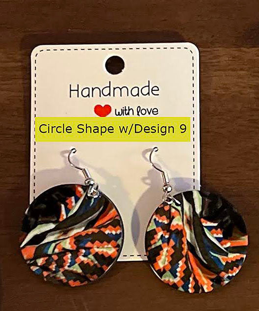 Circle Shape with Design 9 Customized earrings