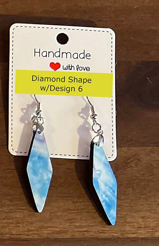 Diamond Shape with Design 6 Custom Earrings