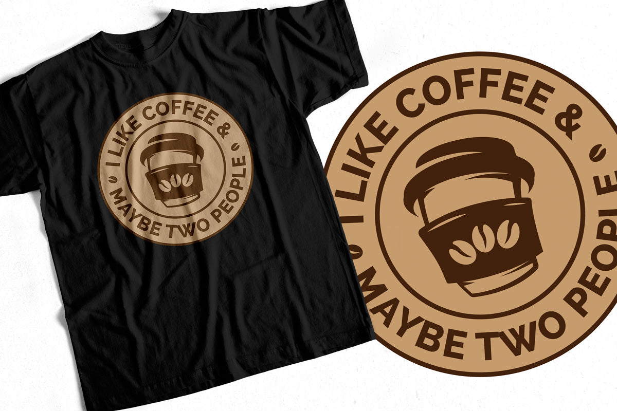 T-Shirt with I like coffee Graphic Design