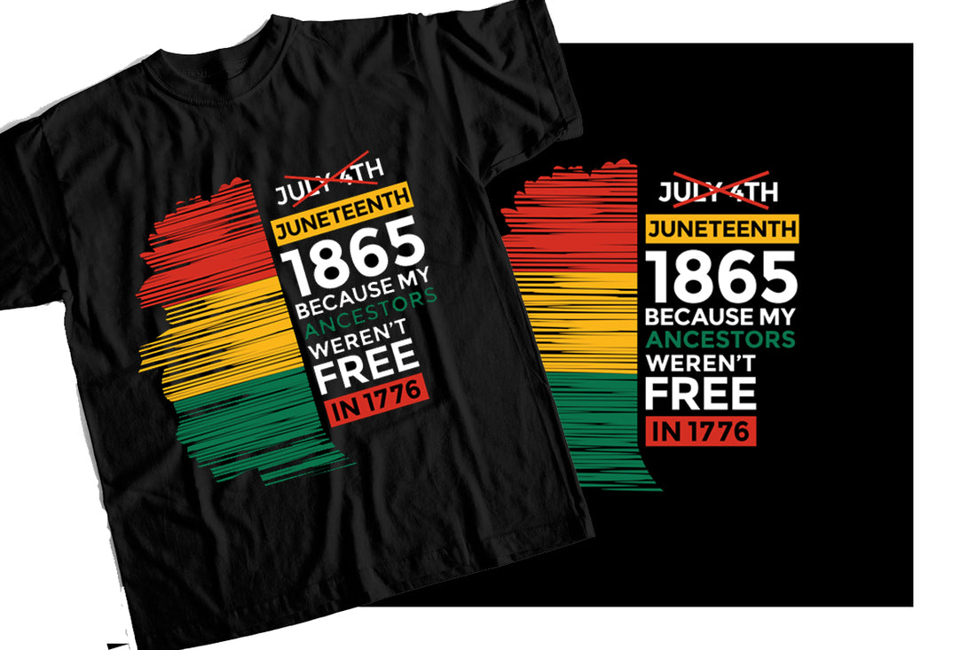 T-Shirt with Juneteenth 1865 Graphic Design