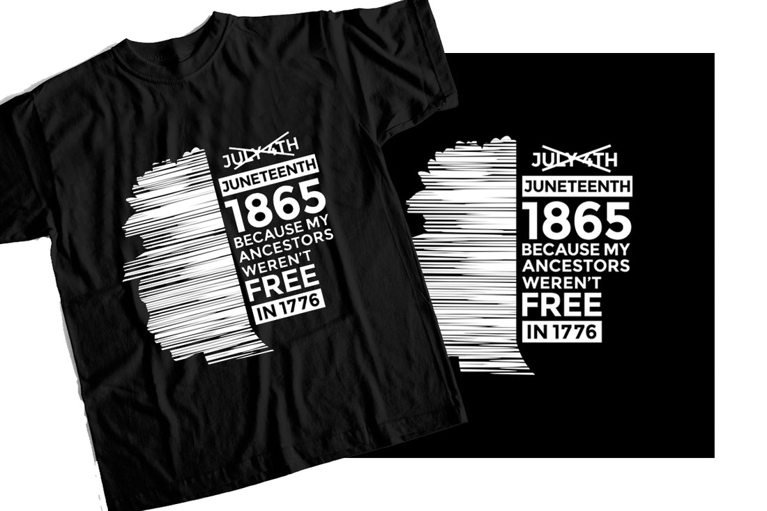 T-Shirt with Juneteenth 1865 Graphic Design