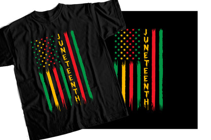 T-Shirt with Juneteenth Flag Graphic Design