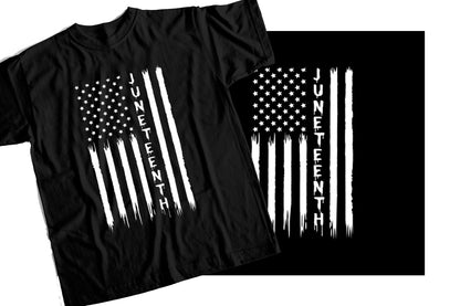 T-Shirt with Juneteenth Flag Graphic Design