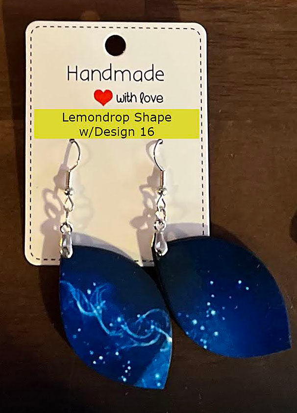 Lemon Drop Shape with Design 16 Customized earrings