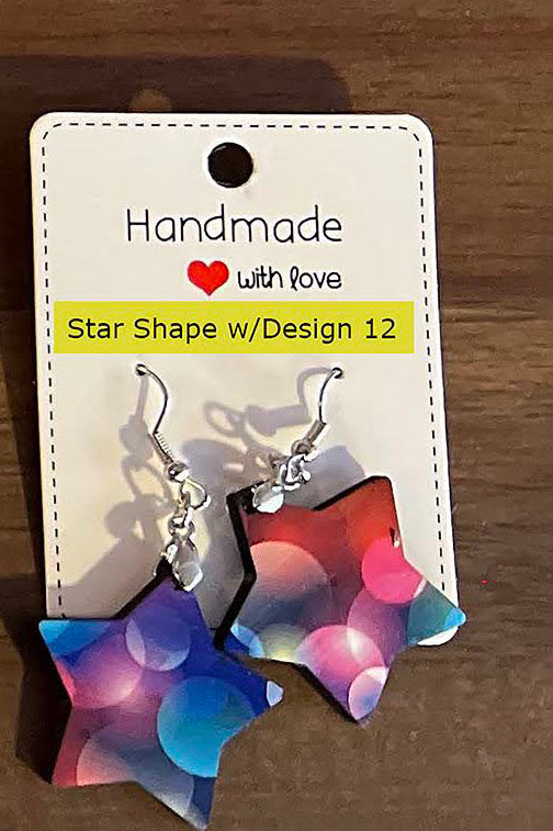 Star Shape with Design 12 Customized earrings