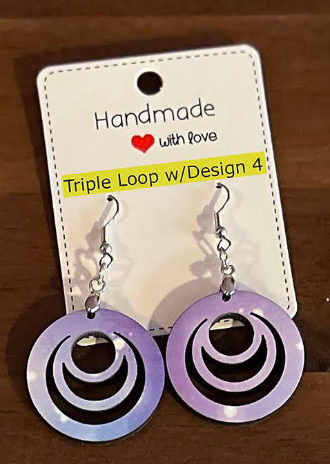 Triple Loop Shape with Design 4 Customized earrings