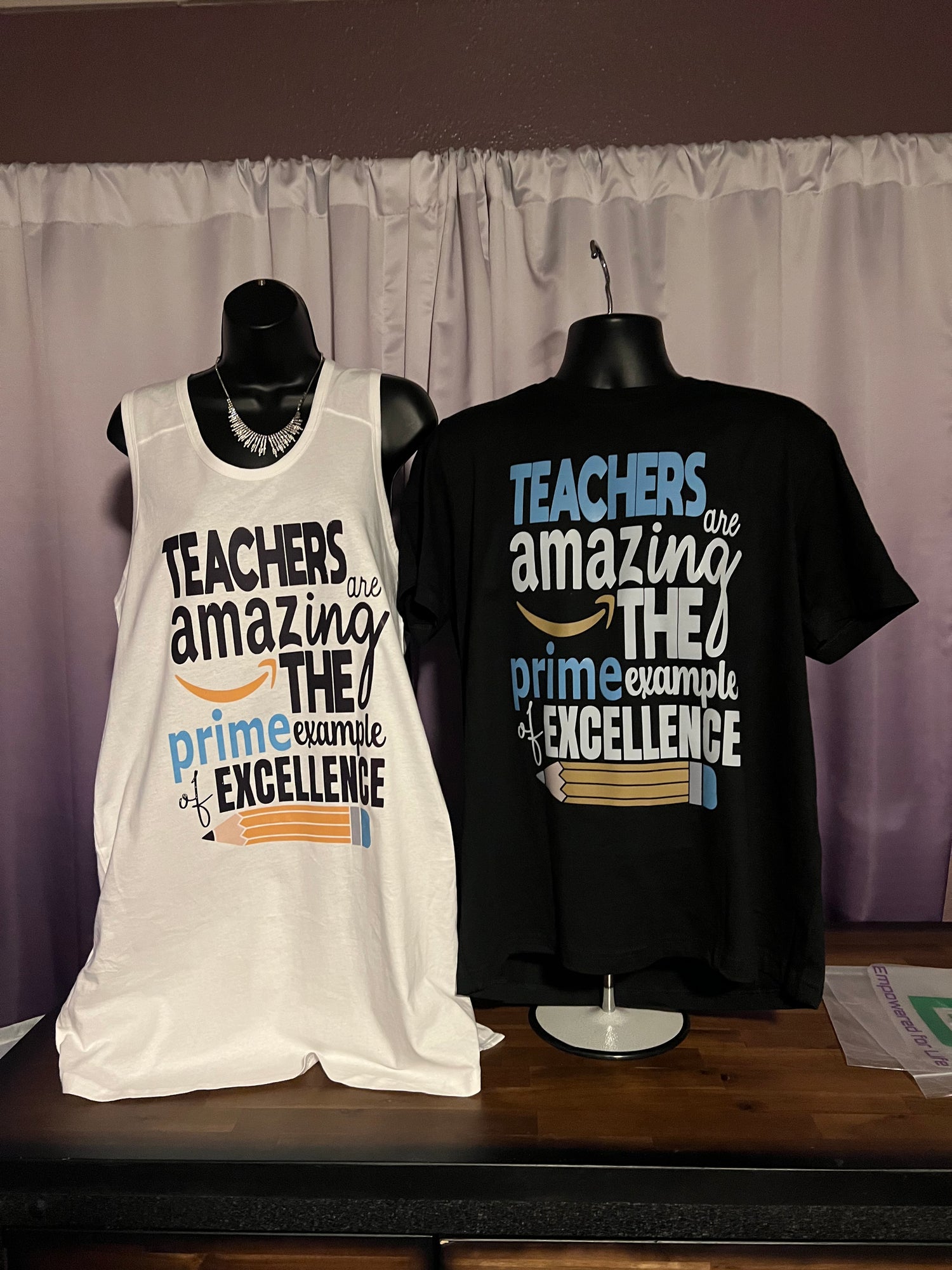 T-shirt and T-Shirt dress with Amazing Teacher Graphic Design