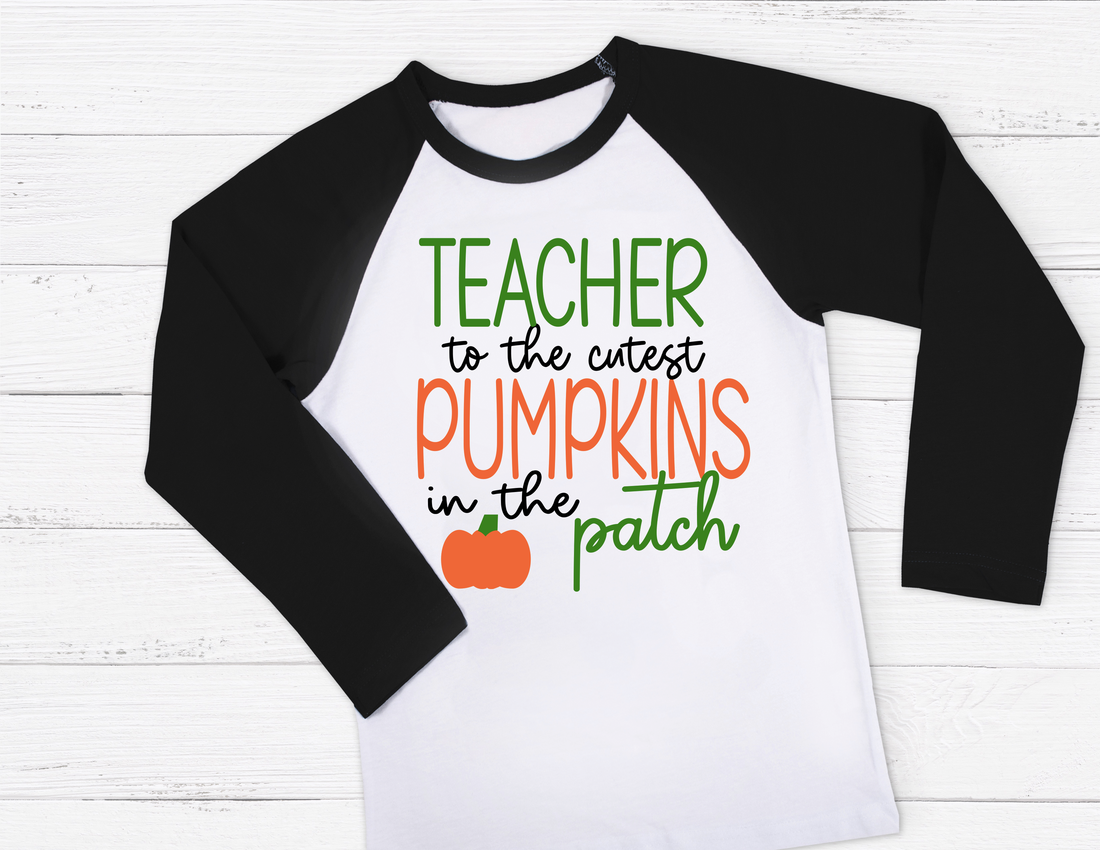 Baseball Jersey Tee  Teacher Cute Pumpkin Design