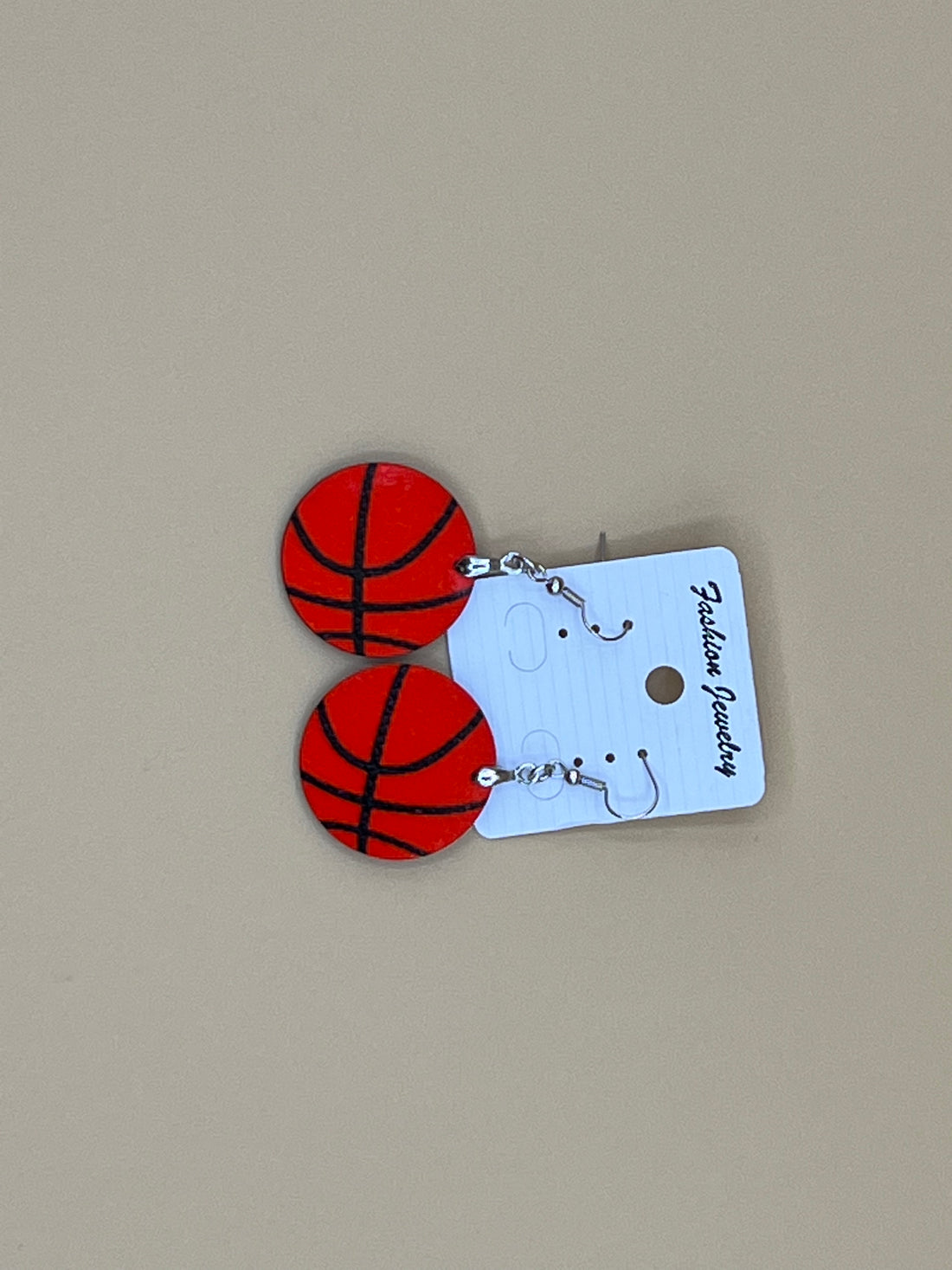 Basketball Circle Fishhook Earrings