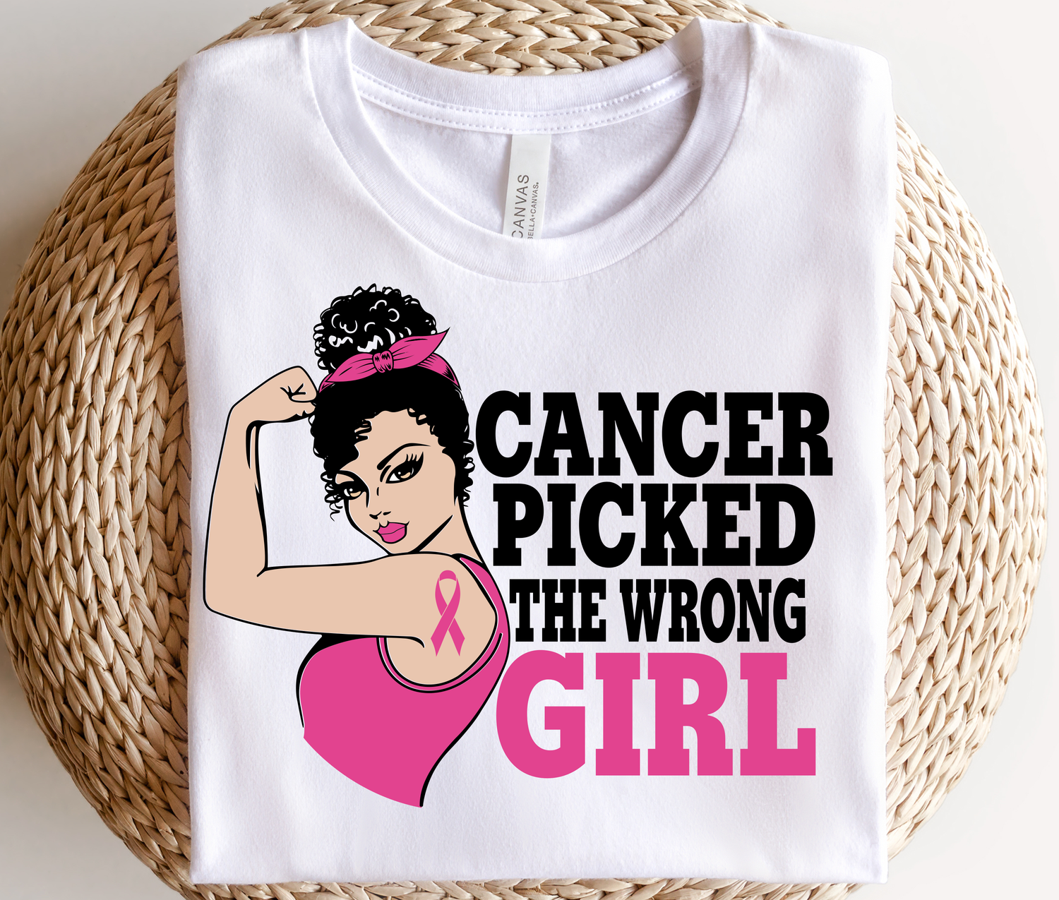 T-Shirt with Cancer Picked the Wrong Light Girl Graphic Design